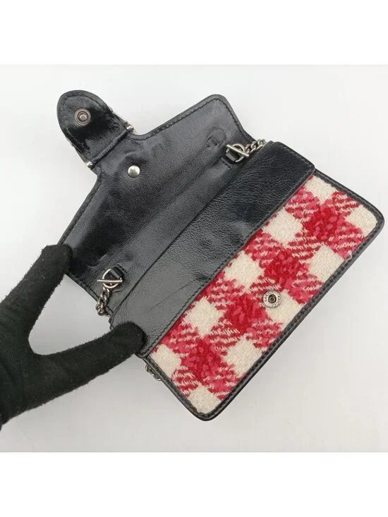 Gucci Dionysus Red White Black Tweed Messenger Bag - Picture 12 of 16